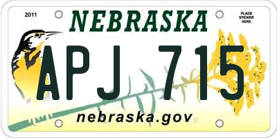 NE license plate APJ715