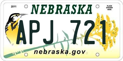 NE license plate APJ721