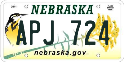 NE license plate APJ724