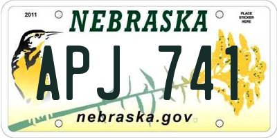 NE license plate APJ741