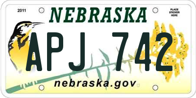 NE license plate APJ742