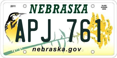 NE license plate APJ761