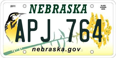 NE license plate APJ764