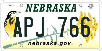 NE license plate APJ766