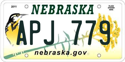 NE license plate APJ779