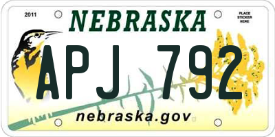 NE license plate APJ792