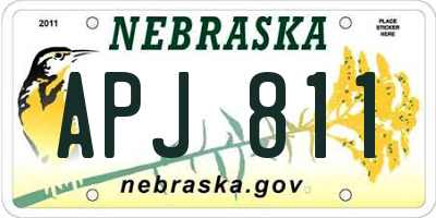 NE license plate APJ811