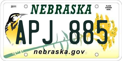 NE license plate APJ885