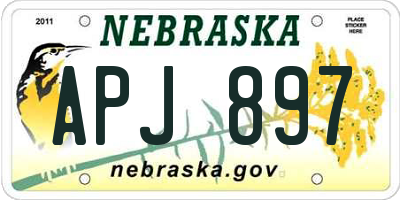 NE license plate APJ897