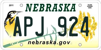 NE license plate APJ924
