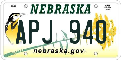 NE license plate APJ940