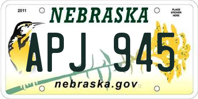 NE license plate APJ945
