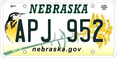 NE license plate APJ952