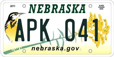 NE license plate APK041