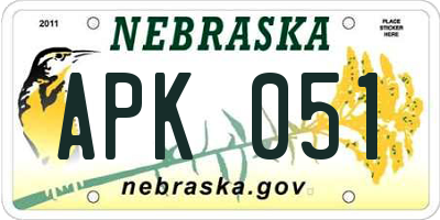 NE license plate APK051