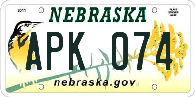 NE license plate APK074