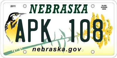 NE license plate APK108