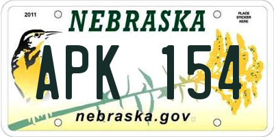 NE license plate APK154