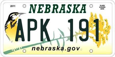 NE license plate APK191