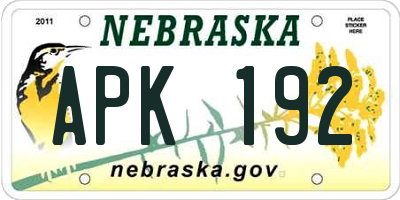 NE license plate APK192