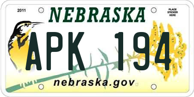 NE license plate APK194