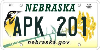 NE license plate APK201