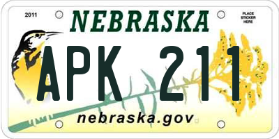 NE license plate APK211