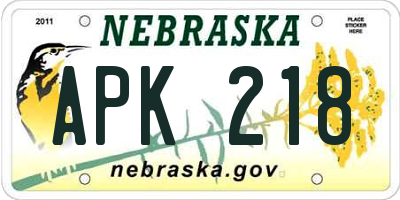 NE license plate APK218