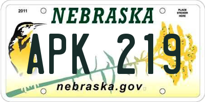 NE license plate APK219