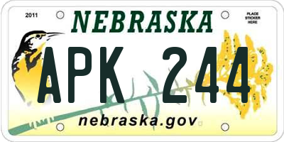 NE license plate APK244