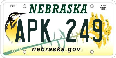 NE license plate APK249