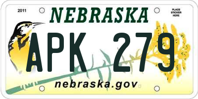 NE license plate APK279