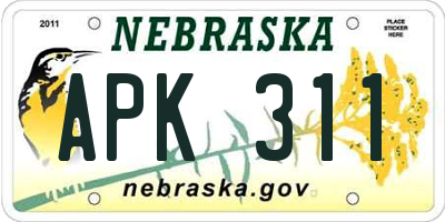 NE license plate APK311