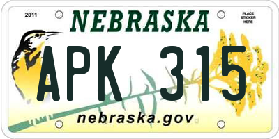 NE license plate APK315