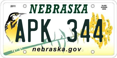 NE license plate APK344