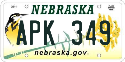 NE license plate APK349