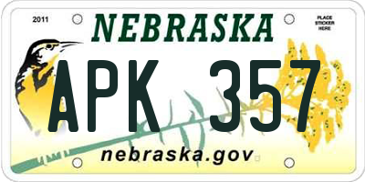 NE license plate APK357