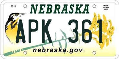 NE license plate APK361