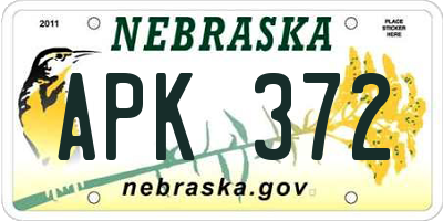 NE license plate APK372