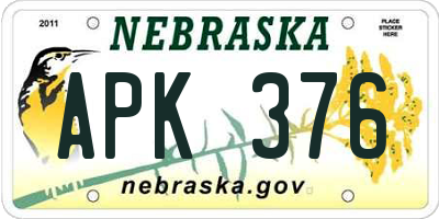NE license plate APK376