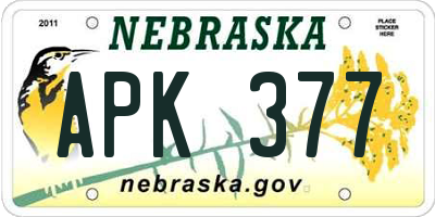 NE license plate APK377