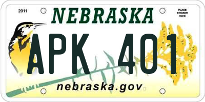 NE license plate APK401