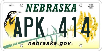 NE license plate APK414