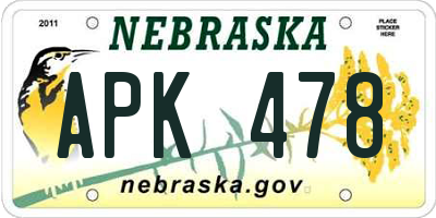 NE license plate APK478