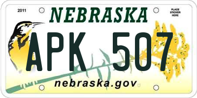 NE license plate APK507
