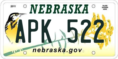 NE license plate APK522