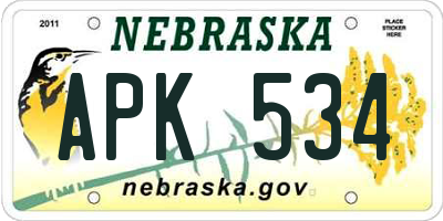 NE license plate APK534