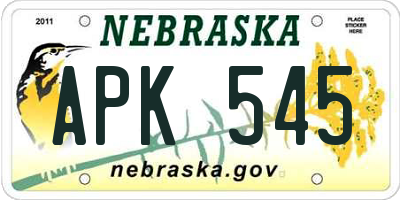 NE license plate APK545