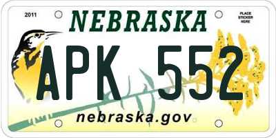 NE license plate APK552