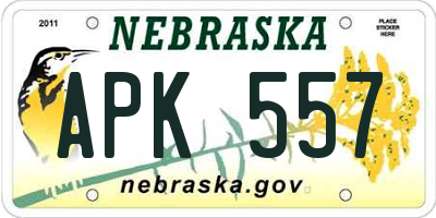 NE license plate APK557